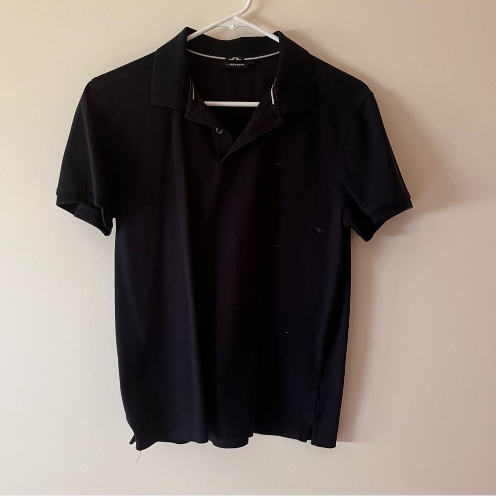 J. Lindeberg Black Polo Shirt